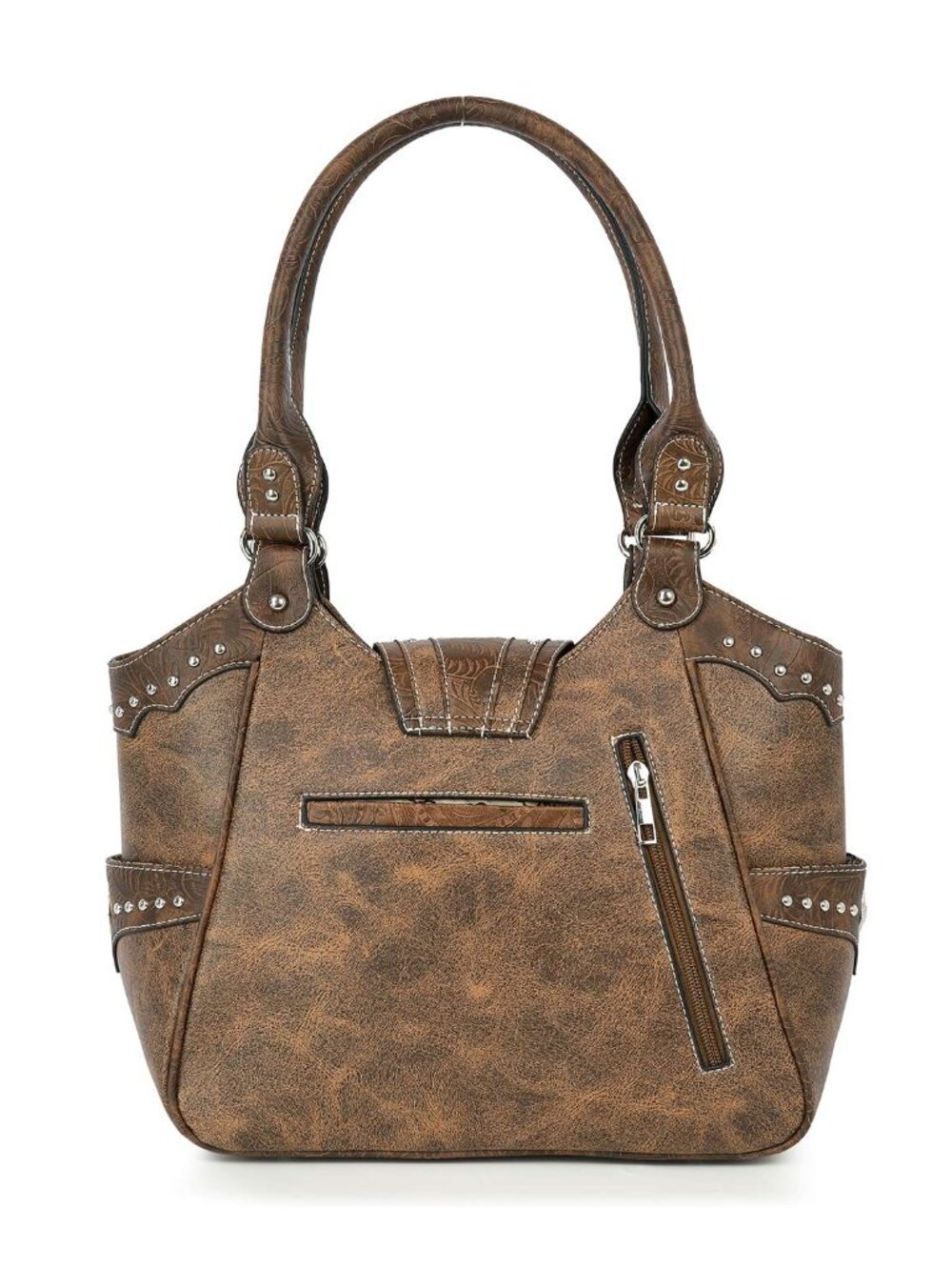The Desert Rose Embroidered Vegan Leather Conceal-Carry Shoulder Bag - Picture 4 of 4